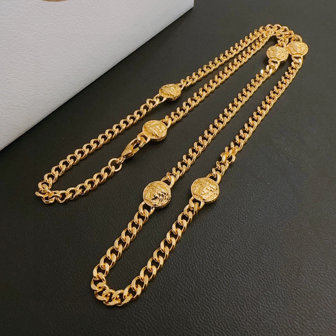 V gold necklace
