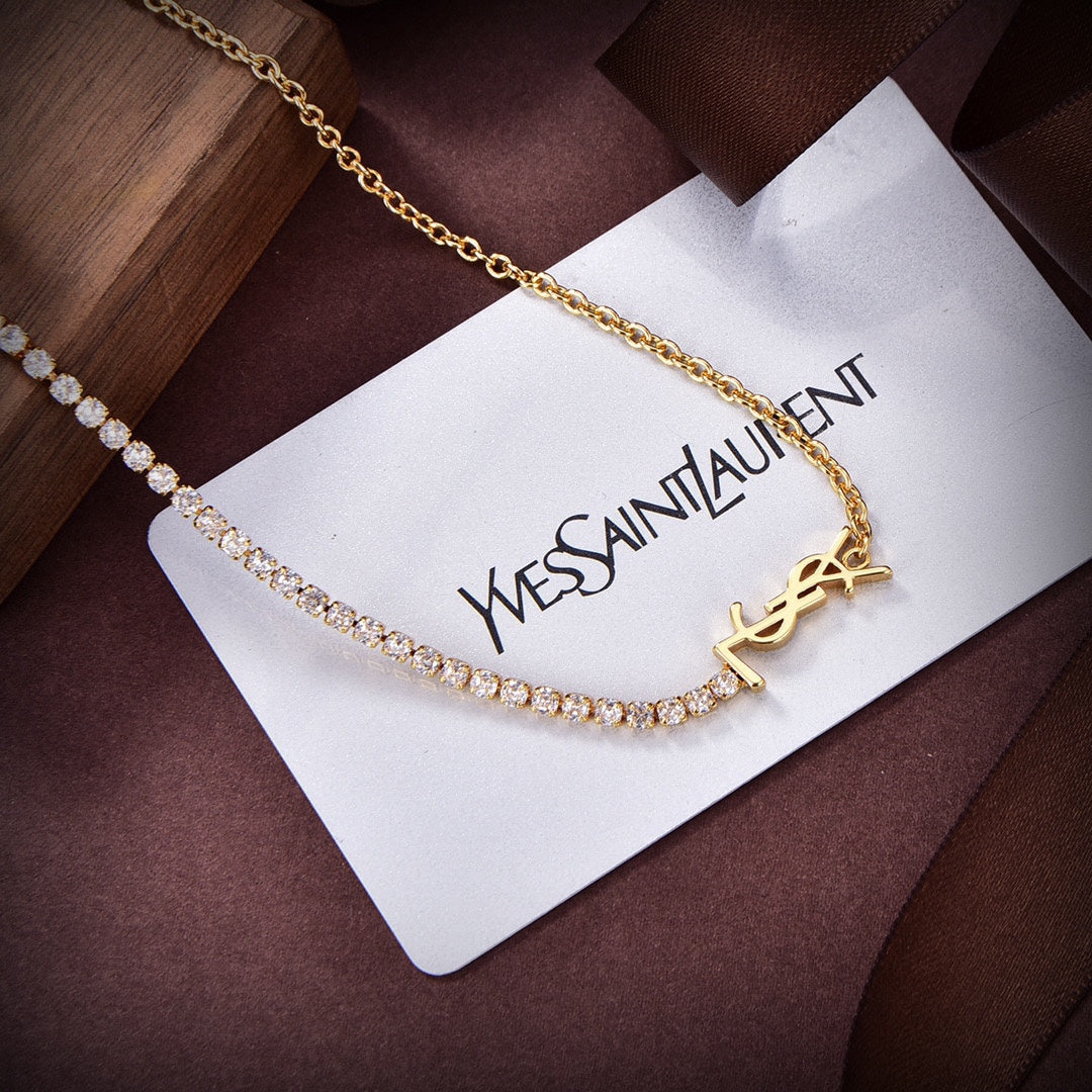 YSL half pearl necklace