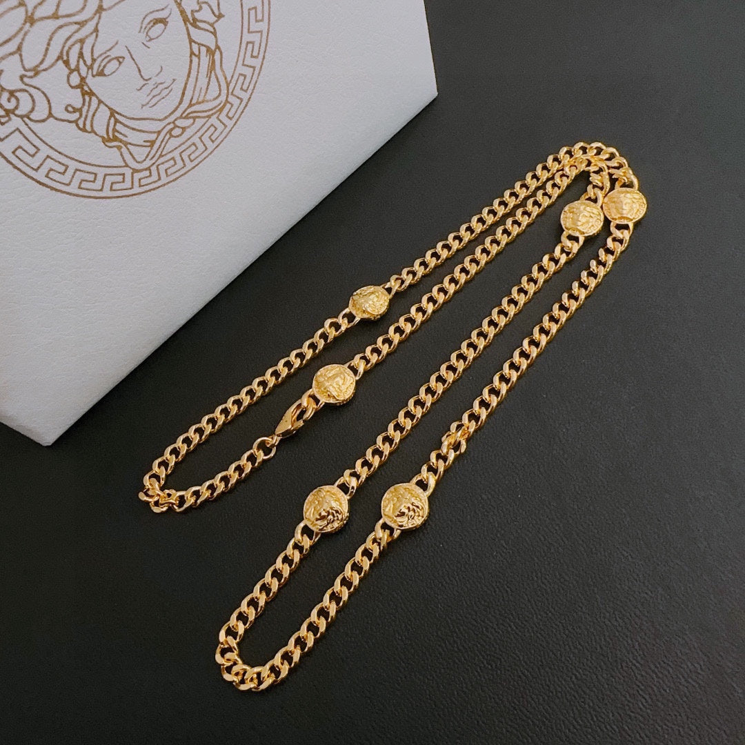 V gold necklace
