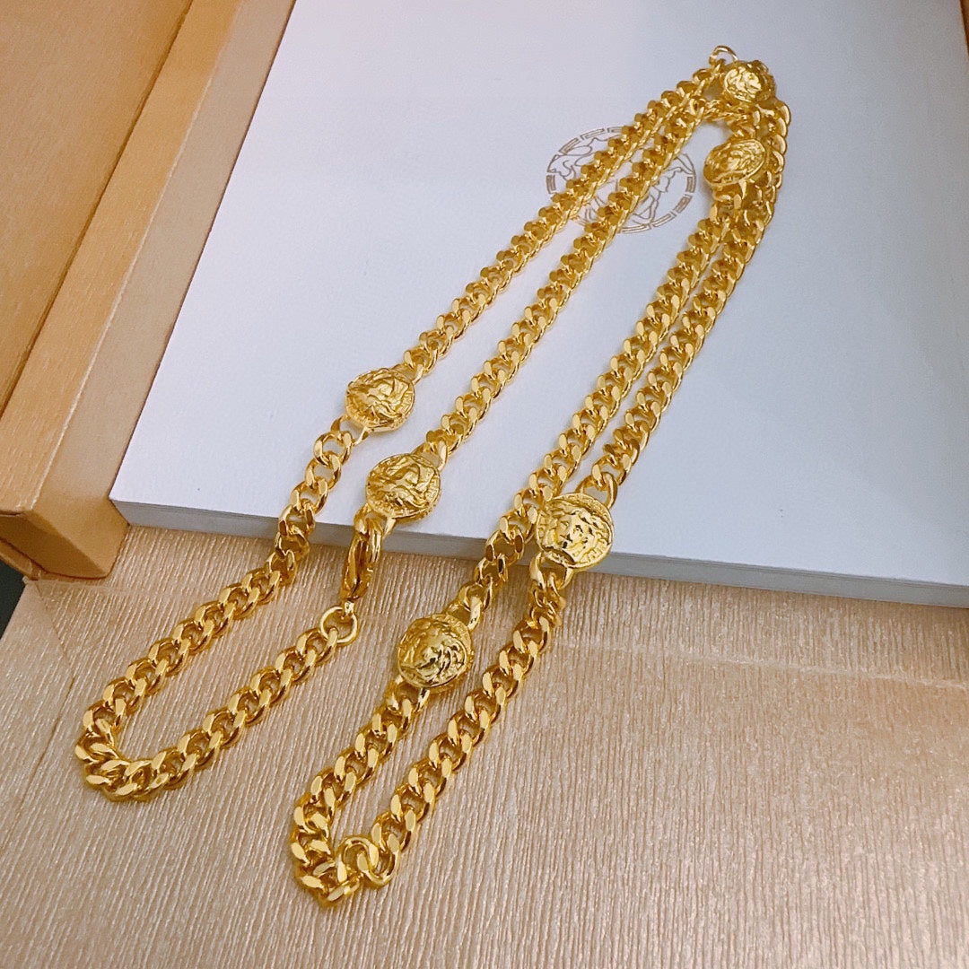 V gold necklace
