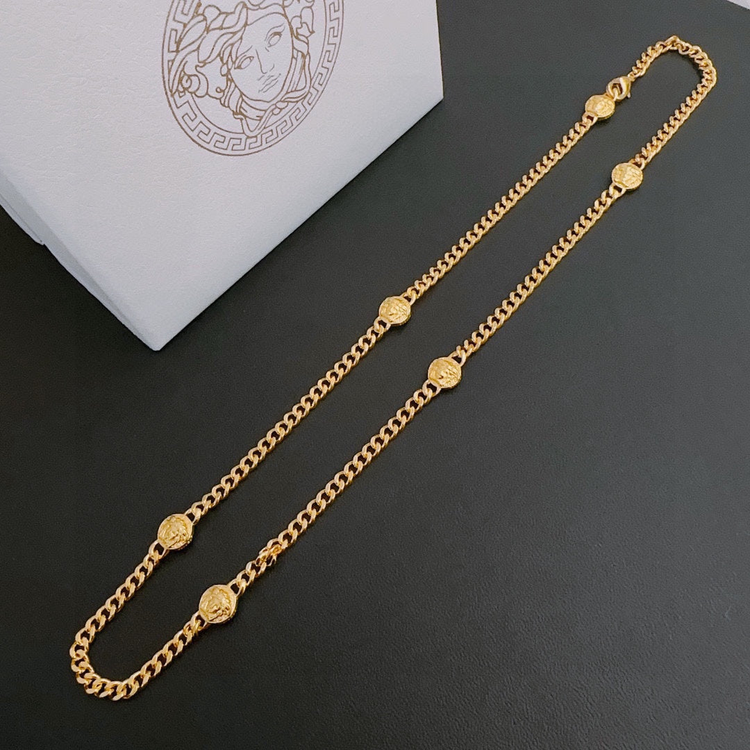 V gold necklace