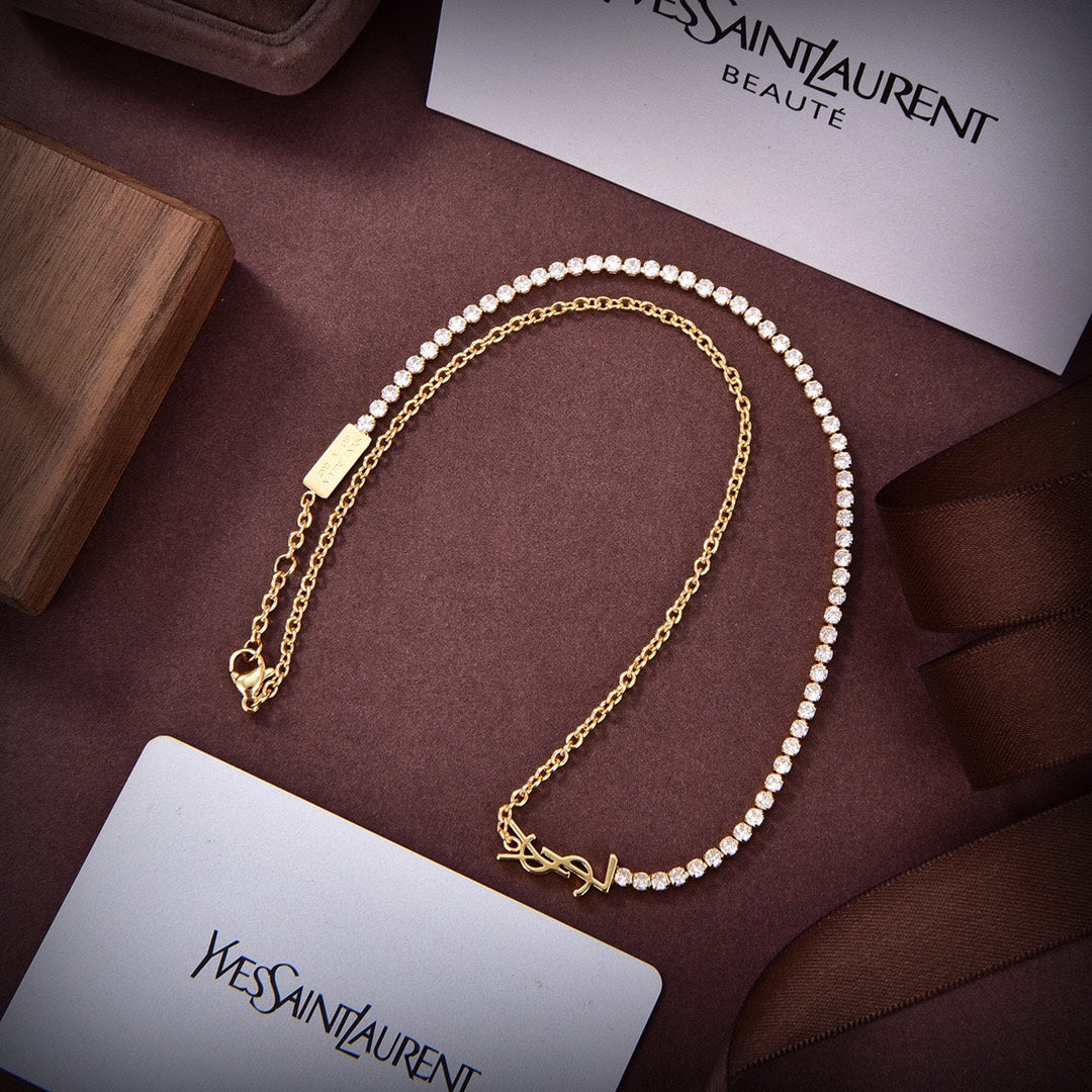 YSL half pearl necklace