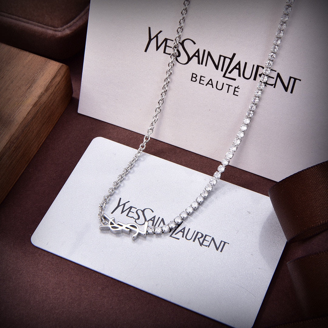 YSL half pearl necklace