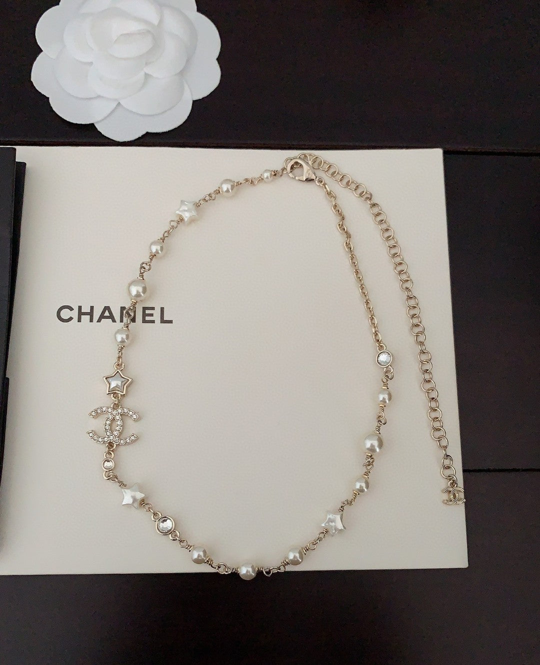 C star and logo necklace