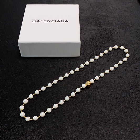 B pearl necklace