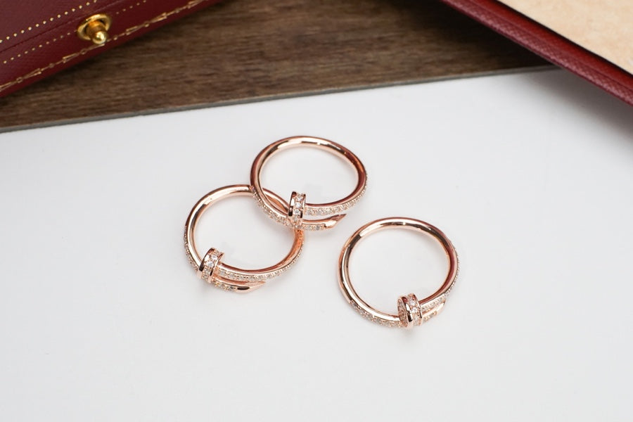 C juste un clou ring rose gold/silver and diamonds