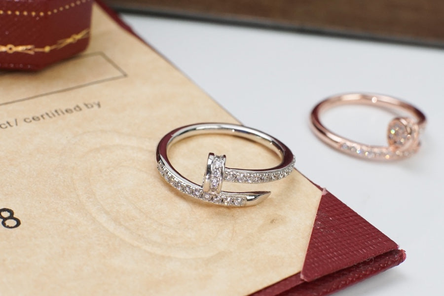 C juste un clou ring rose gold/silver and diamonds