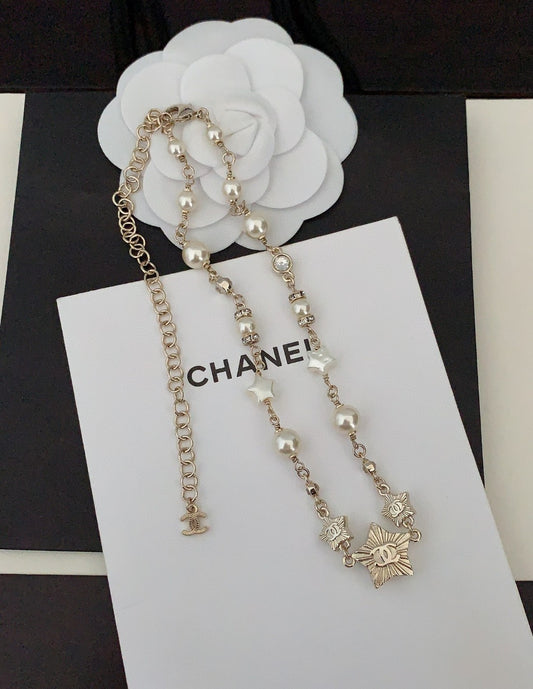 C stars and pearls necklace