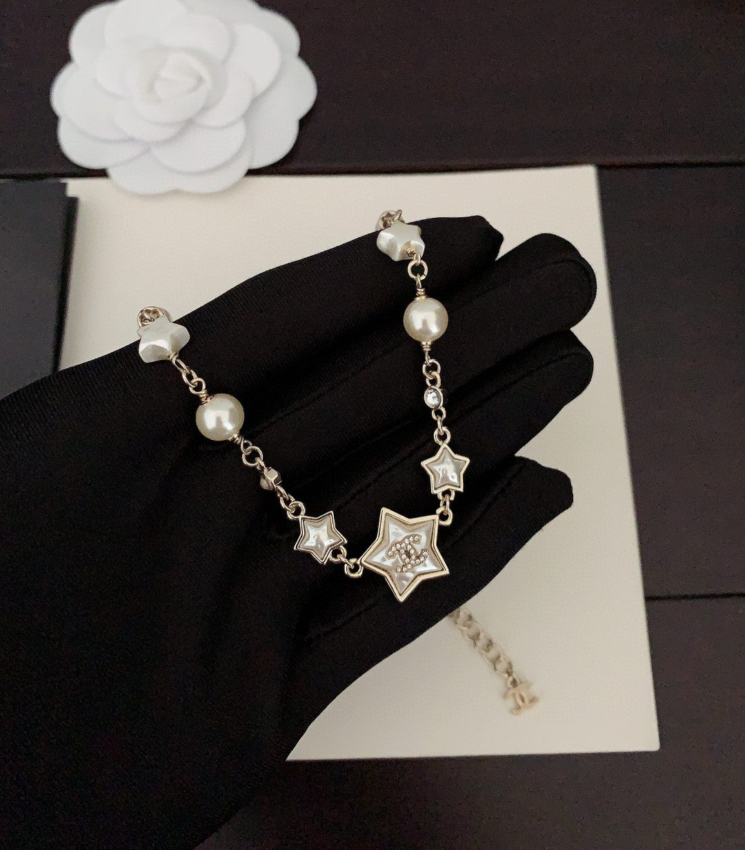 C stars and pearls necklace