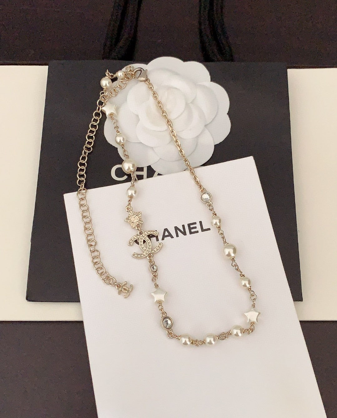 C star and logo necklace