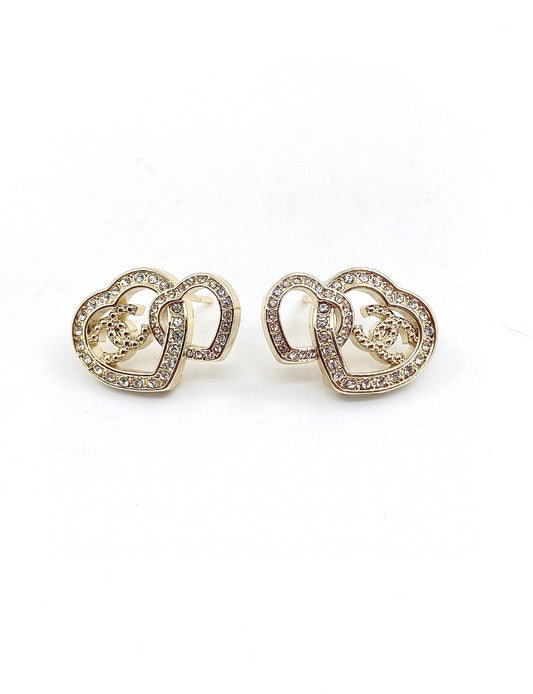 C two hearts earrings