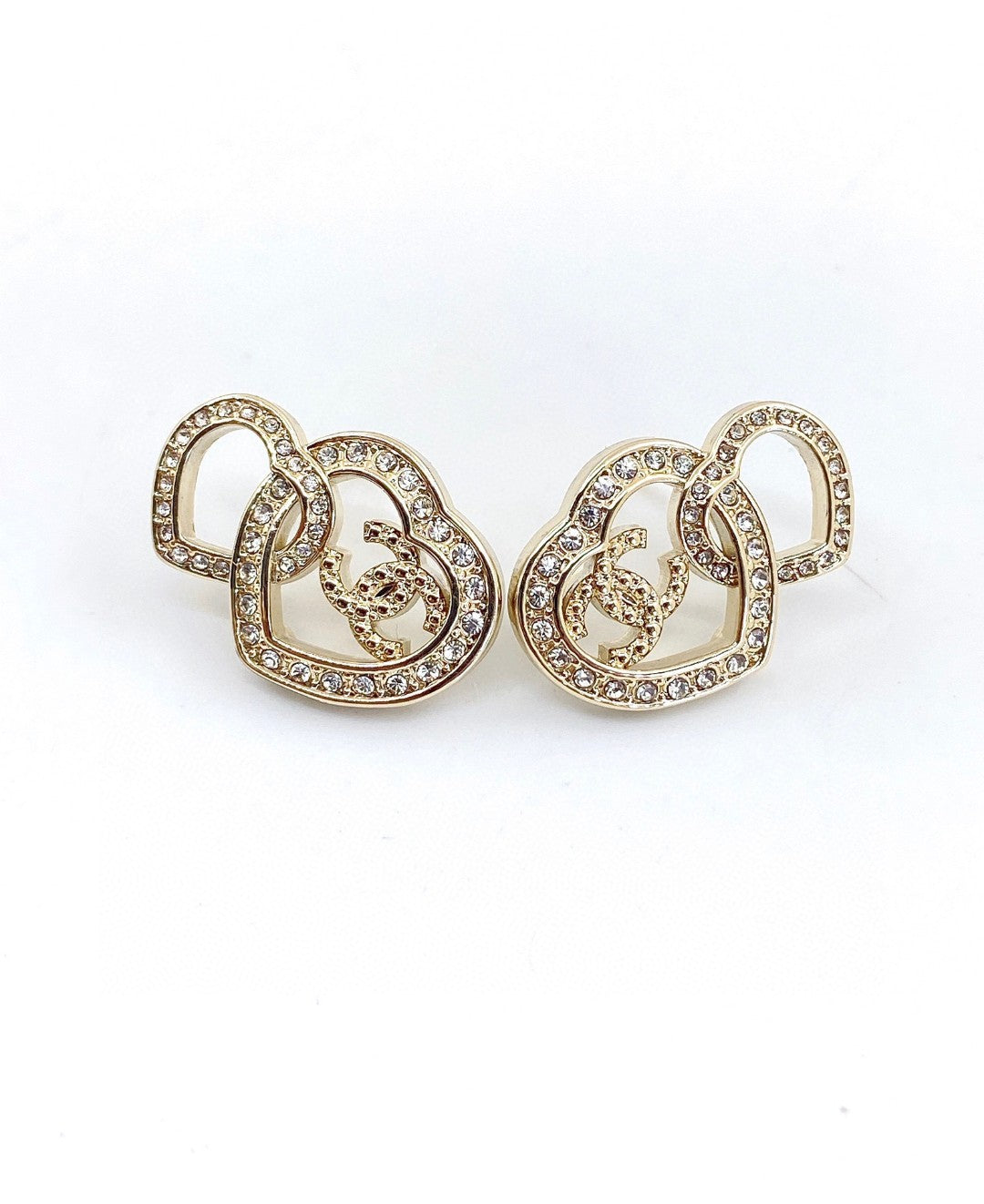 C two hearts earrings