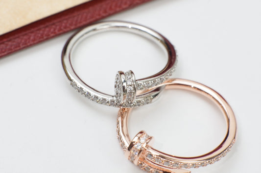 C juste un clou ring rose gold/silver and diamonds