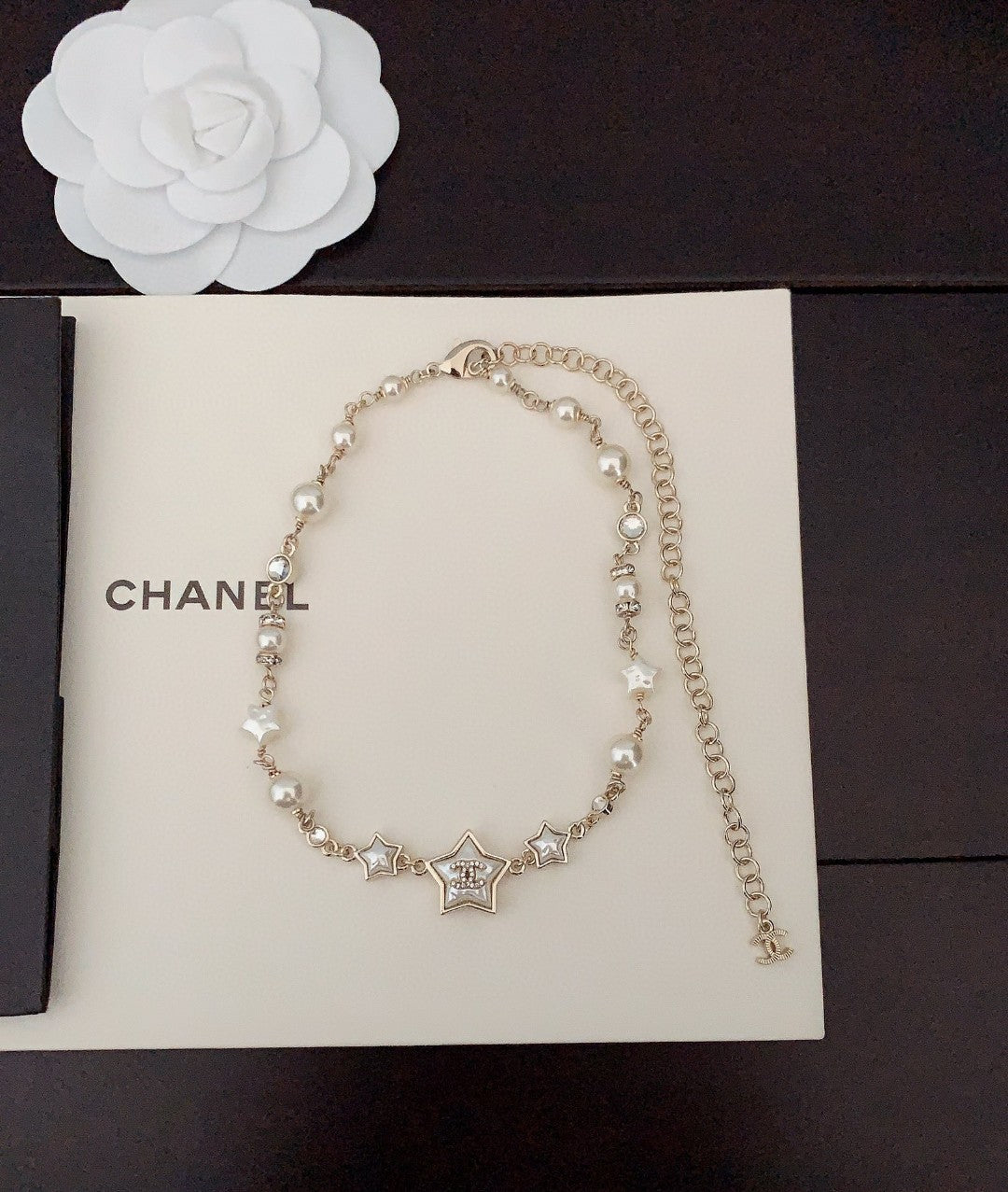 C stars and pearls necklace
