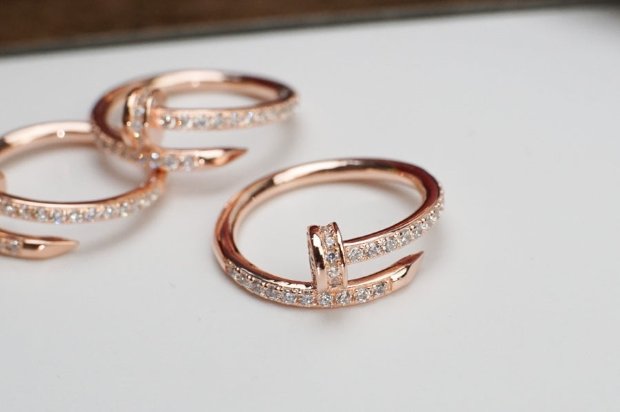 C juste un clou ring rose gold/silver and diamonds