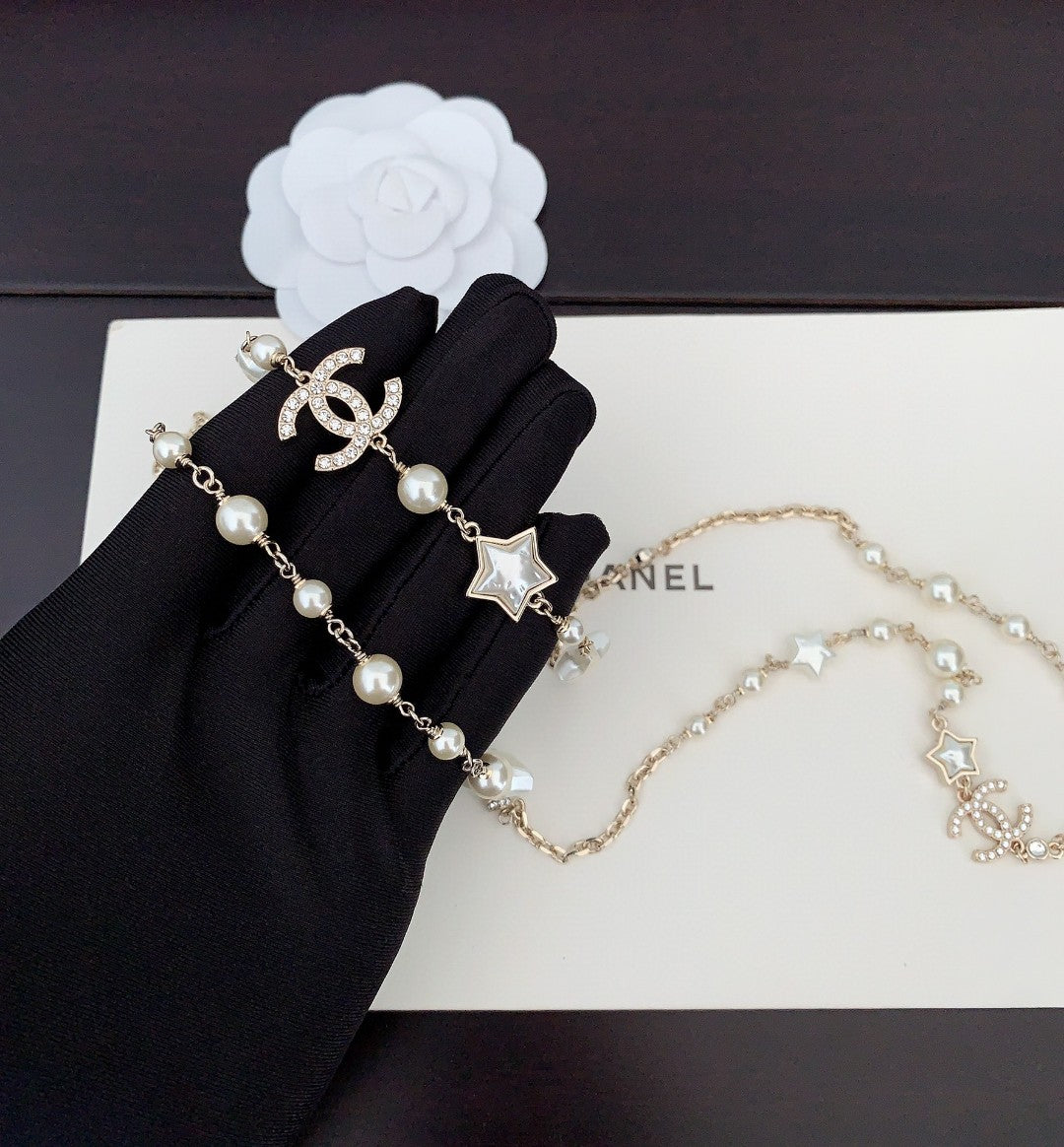 C star and logo necklace