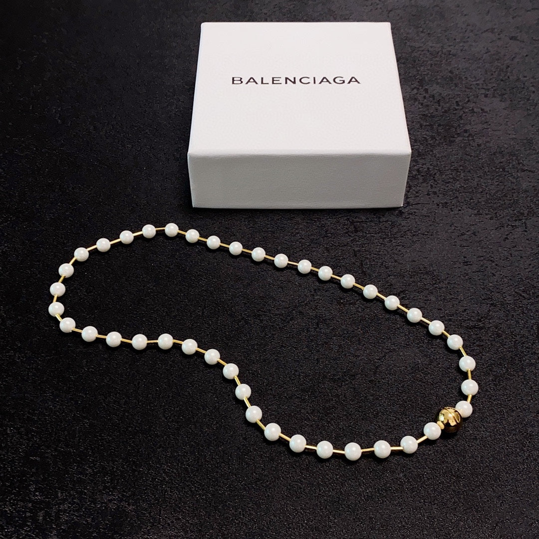 B pearl necklace