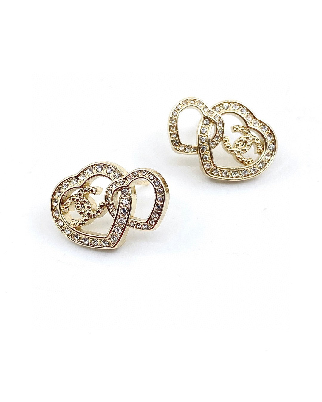 C two hearts earrings