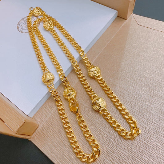 V gold necklace